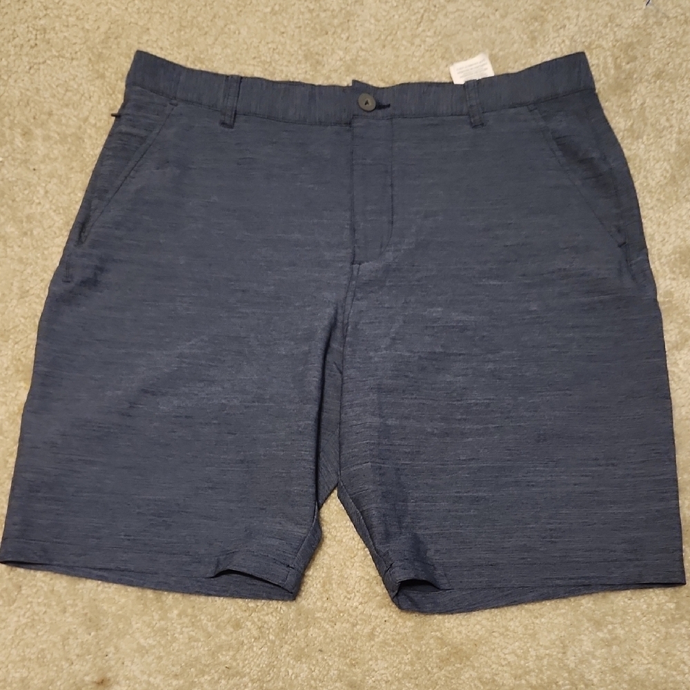 Puma Shorts Mens 34 Flat Front Blue Gray Heathered Atheltic